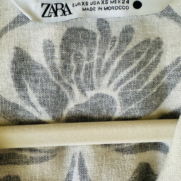 Zara linen dress! Button down! Self waist tie! Short sleeve! Mini - Picture 6 of 6